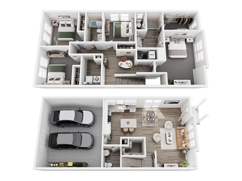 Floor plan for 4 beds, 2.5 baths, 1875 sqft